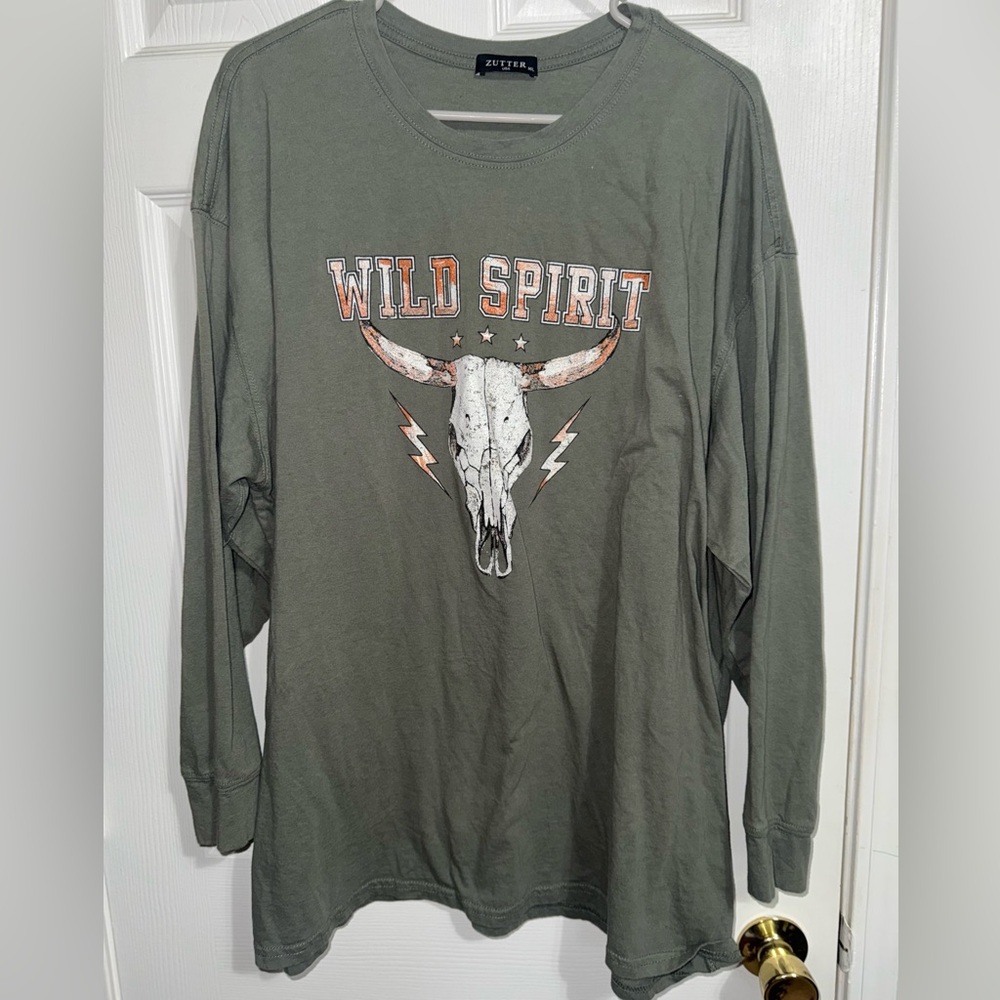 Wild Spirit Grey Long Sleeve Shirt